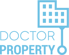 Logotipo Doctor Property cuadrado - azul